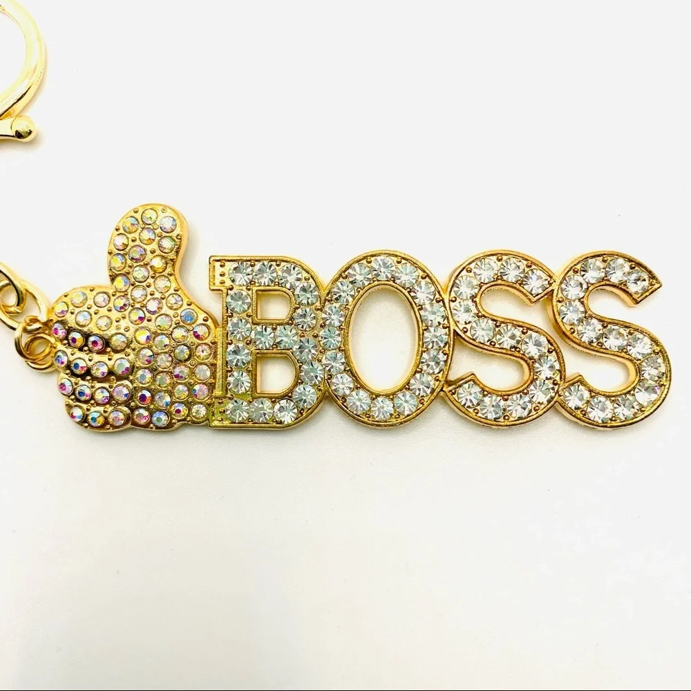 NWT Purse charm Keychain Boss in Crystal